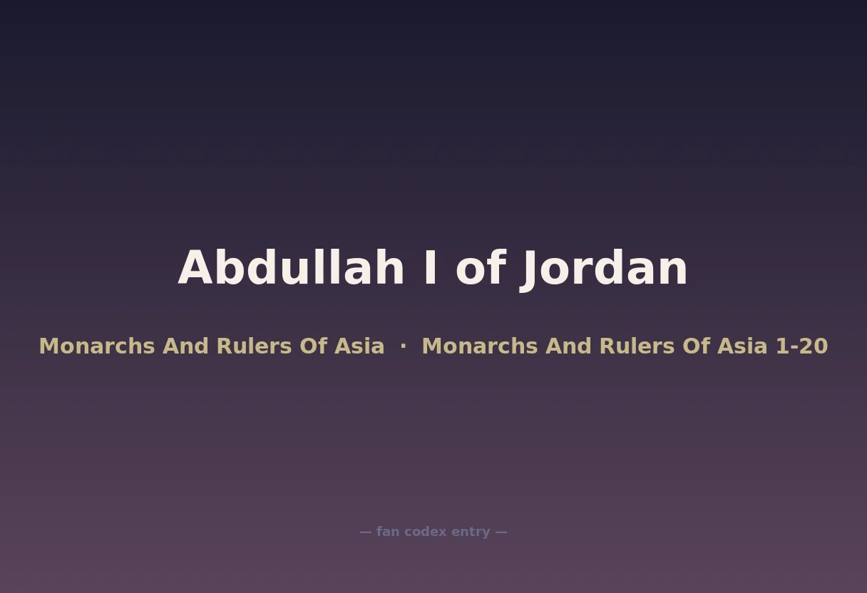 Abdullah I of Jordan